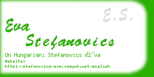 eva stefanovics business card